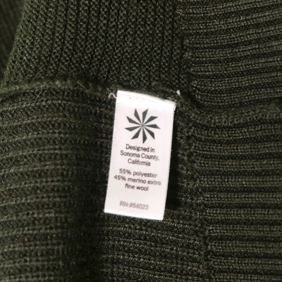 Athleta Hanover V-Neck Merino Wool Blend Wet Moss Green Pullover Sweater XS - Picture 5 of 10